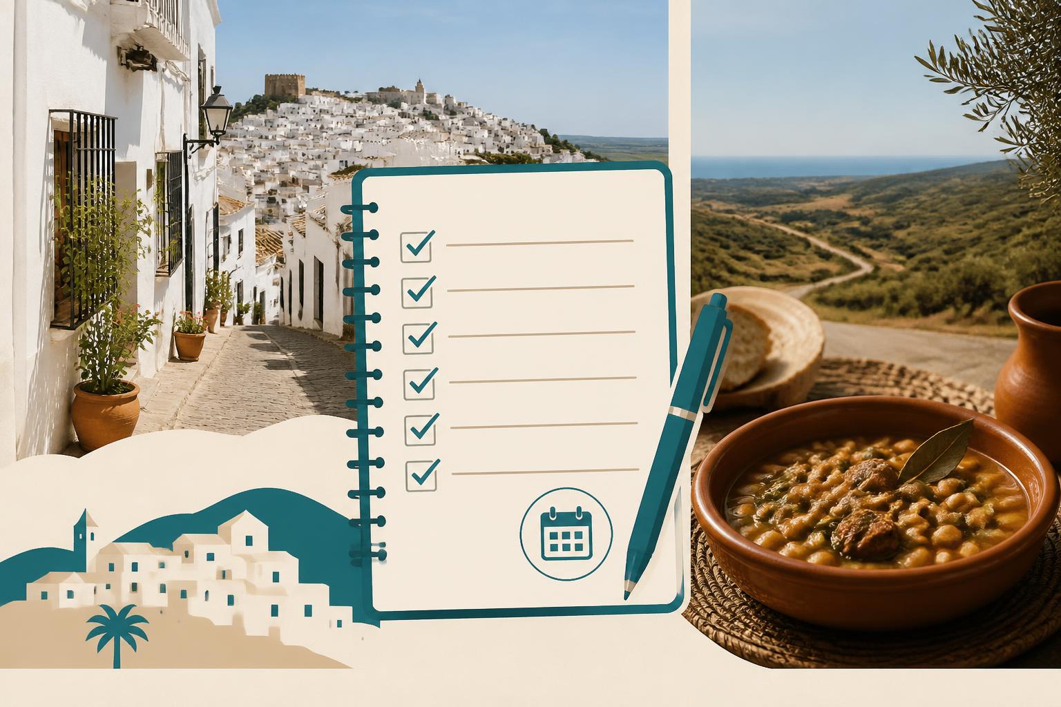 Simple service information worksheet for a visit to Vejer de la Frontera