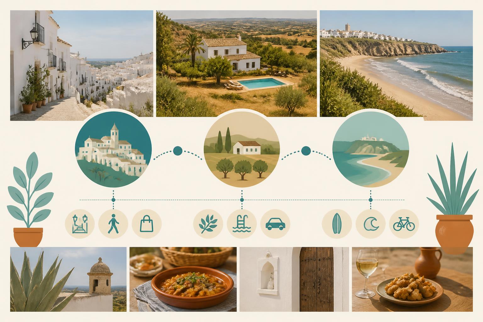 Vejer de la Frontera between rural surroundings and the coast